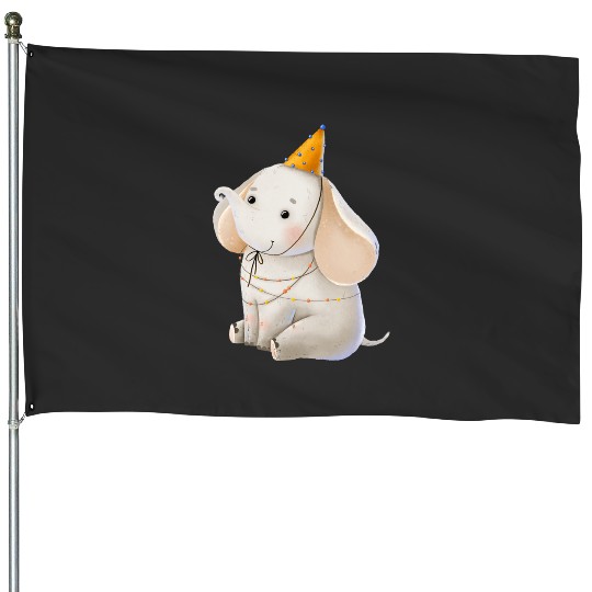 Discover circus elephant sits in a clown cap  , Disney Elephant Dumbo Christmas , Dumbo Christmas House Flags
