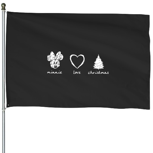 minnie love christmas heart tree love black white christmas  : Mickey Disney Christmas, Disney Christmas House Flags