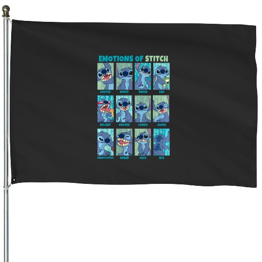 Disney Lilo Stitch Emotions Of Stitch Panels House Flags