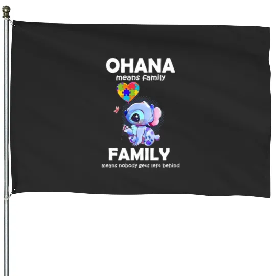 Autism Awareness Stitch Ohana  , Stitch Eras Tour , Stitch Shirt, Disney Land Lilo and Stitch House Flags