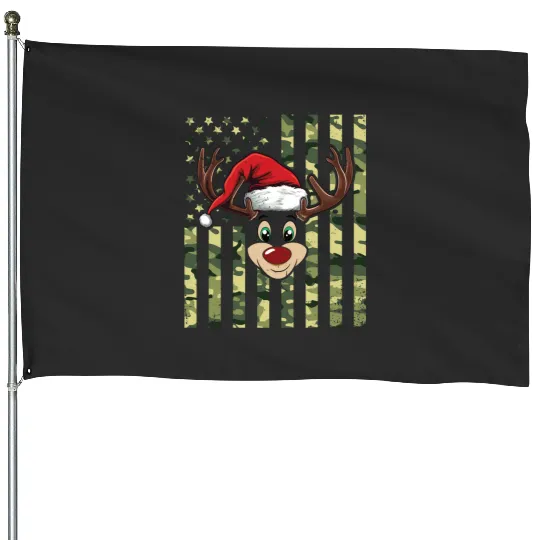 Reindeer American Flag Christmas Pajama X-Mas Veteran  : Mickey Disney Christmas, Disney Christmas House Flags