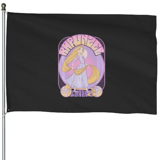 Disney Tangled Rapunzel Seventies Retro Poster House Flags