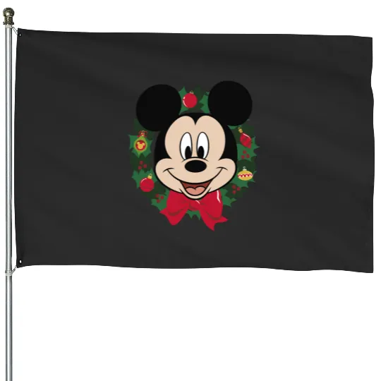 Mouse Christmas Wreath Portrait Hoodie  : Mickey Disney Christmas, Disney Christmas House Flags
