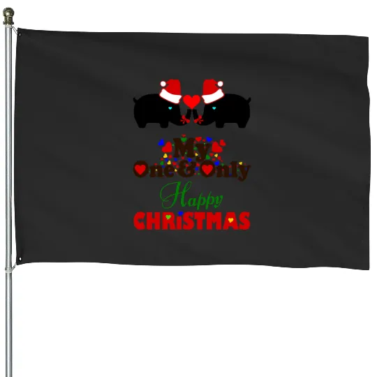 Discover My One  Only-Cute Elephant Couple's Happy Christmas Comforter, Disney Elephant Dumbo Christmas , Dumbo Christmas House Flags