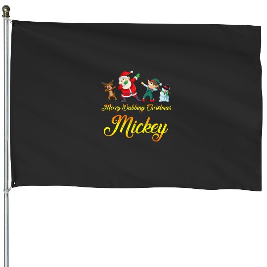 Mickey Name - Dabbing Santa Claus Elf Reindeer Snowman - Merry Dabbing Christmas Mickey  : Mickey Disney Christmas, Disney Christmas House Flags