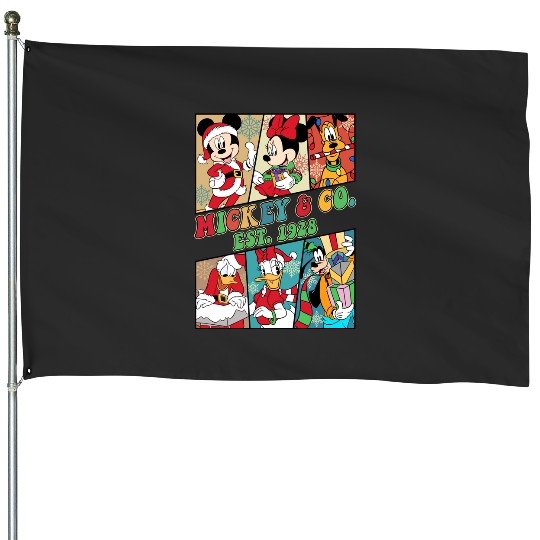 Discover Merry Christmas Friends Holiday Season  4: Mickey Disney Christmas, Disney Christmas House Flags