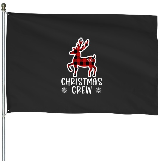 Christmas Crew 2021 Buffalo Plaid Reindeer  : Mickey Disney Christmas, Disney Christmas House Flags