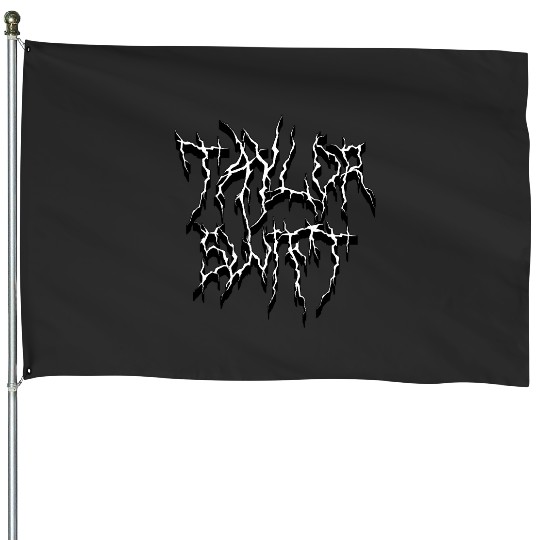 Discover Taylor Black Metal Logo House Flags