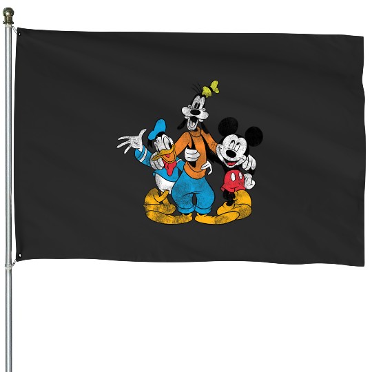 Discover Disney Mickey Donald And Goofy Trio Hoodie House Flags