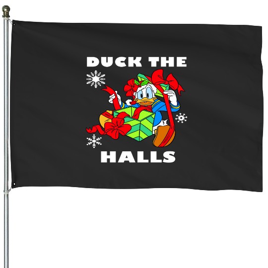 Discover Disney Donald Duck The Halls Christmas Portrait Long Sleeve T-Shirt House Flags