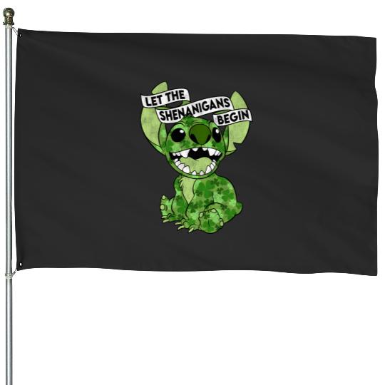 Discover Disney Lilo Stitch St. Patrick'S Day Stitch Shenanigans House Flags
