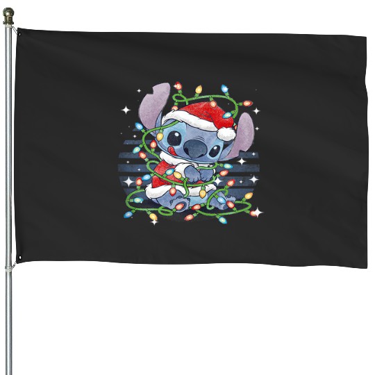 Disney Lilo & Stitch Christmas Tangled Lights Portrait Tank Top House Flags