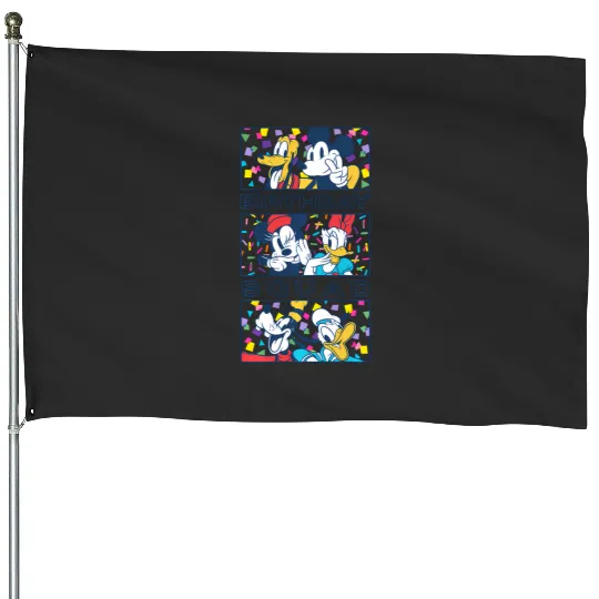 Discover Disney Mickey Mouse And Friends Confetti Crew Birthday Squad House Flags