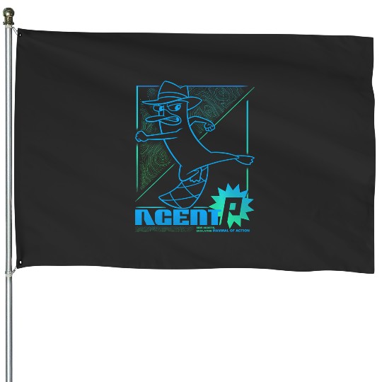 Discover Disney Phineas And Ferb Mammal Of Action Line Art House Flags