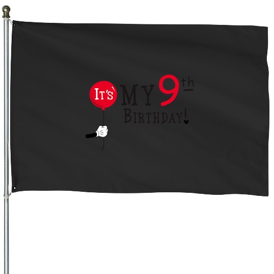disney mickey mouse balloon its my 9th birthday House Flags