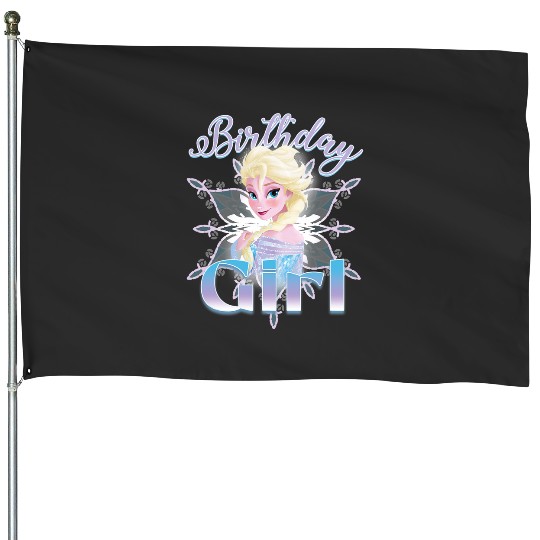 Discover Disney Frozen Princess Elsa Birthday Girl Big Chest Logo House Flags