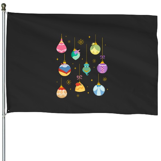 Discover Disney Princess Holiday Festive Christmas Ornaments House Flags
