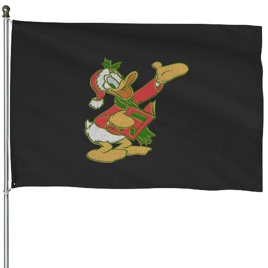 Discover Disney Donald Duck Christmas Caroling Portrait Long Sleeve T-Shirt House Flags