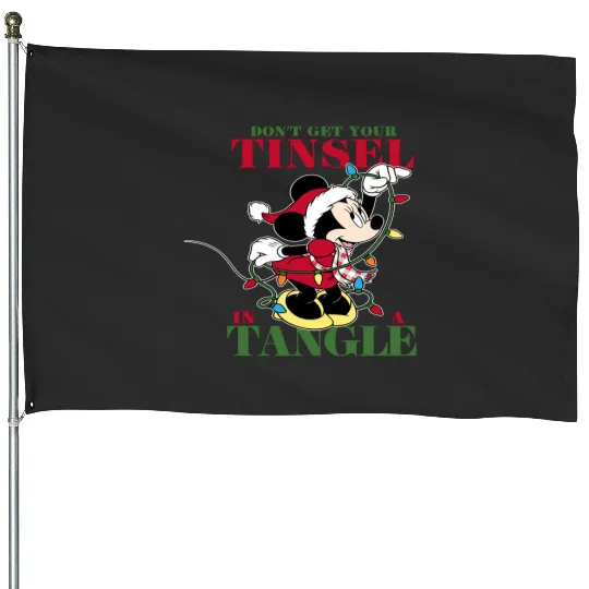 Disney Christmas Minnie Tangled Tinsel Long Sleeve T-shirt Long Sleeve T-Shirt House Flags