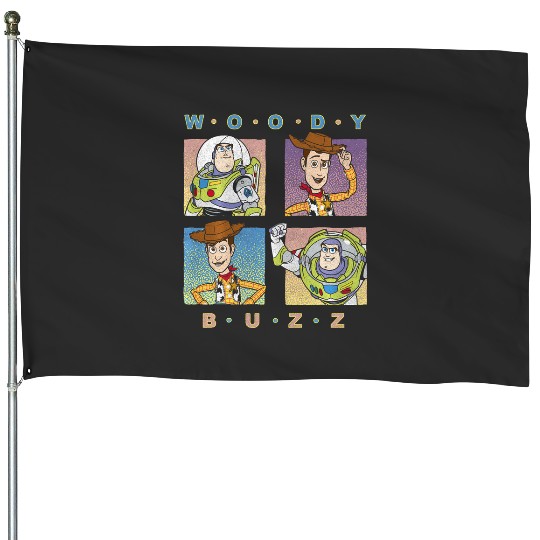 Discover Disney Pixar Toy Story Woody And Buzz Panel Grid House Flags