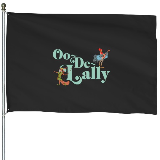 Disney Robin Hood Oo-De-Lally Iconic Quote Chest Text Logo House Flags