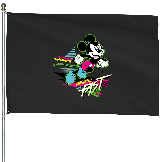 Disney Mickey Mouse Impossibly Fast 90s Retro House Flags