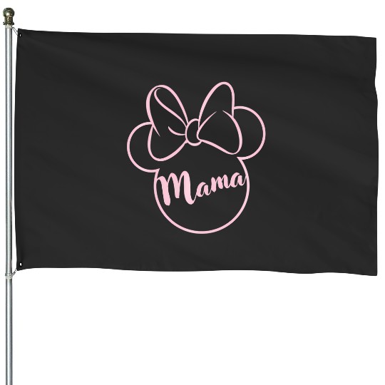 Discover Disney Mickey And Friends Minnie Mouse Mama Pink Bow Ears House Flags