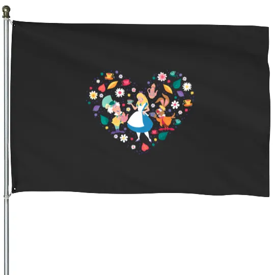 Disney Alice In Wonderland Tea Party Heart Valentines Day House Flags