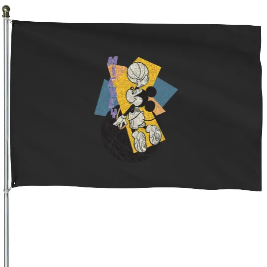 Disney Mickey And Friends Retro Basketball 90's Dunk Logo House Flags