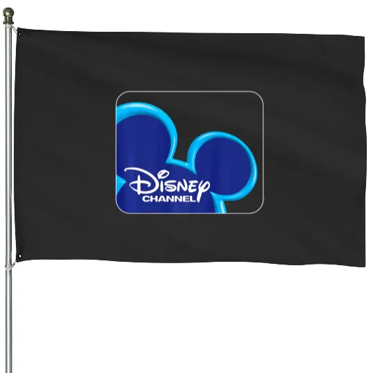 Disney Channel  Mickey Mouse Blue Retro 2000s Logo Premium House Flags