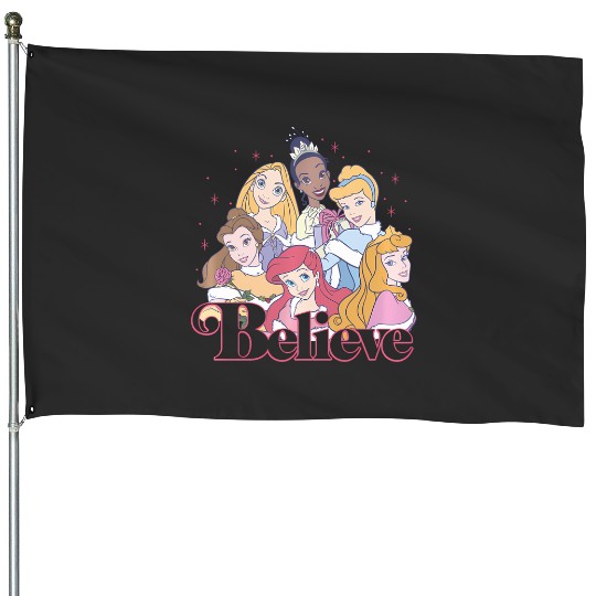 Discover Disney Christmas Princess Believe Group Shot House Flags