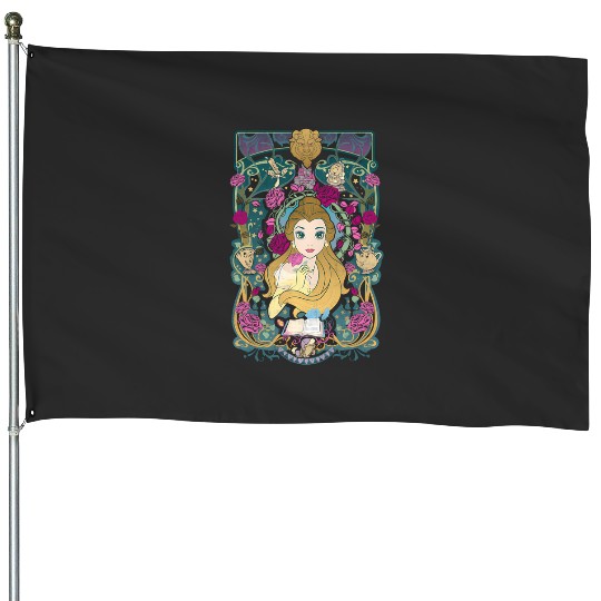 Discover Disney Beauty And The Beast Belle Surrounded Graphic Hoodie House Flags
