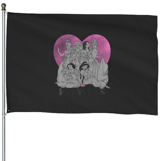 Disney Princesses Valentine'S Day Heart Vintage Portrait House Flags