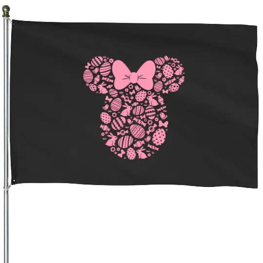 Disney Minnie Mouse Pink Easter House Flags