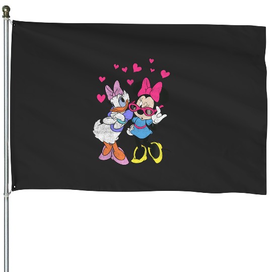 Discover Disney Mickey And Friends Minnie Daisy Hearts Portrait House Flags