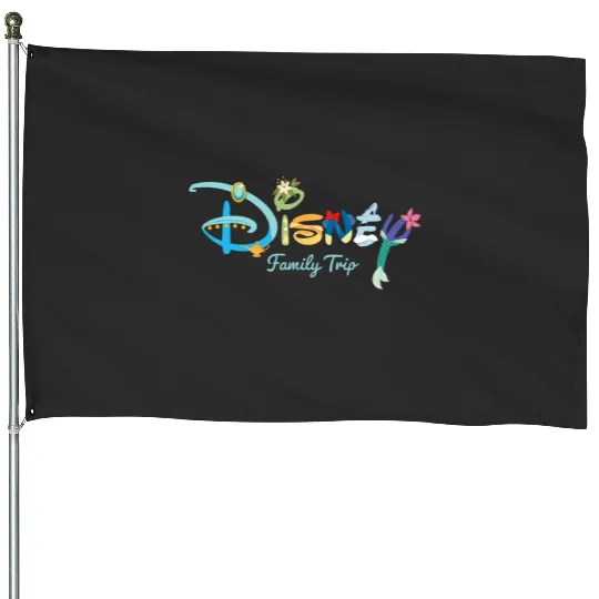 Discover Disney Princess Letters Logo Disney Matching Family Trip House Flags