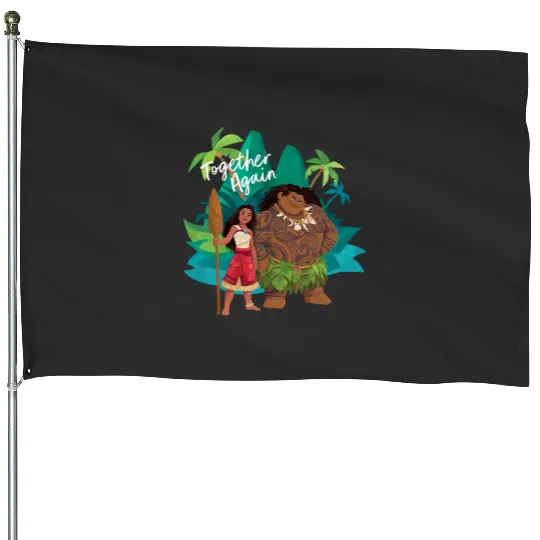 Discover Disney Moana 2 Moana and Maui Together Again House Flags