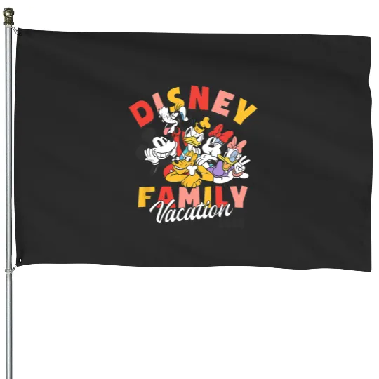 Discover Disney Mickey And Friends Disney Family Vacation 2024 Logo House Flags