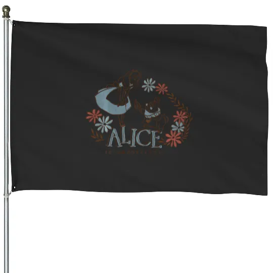 Discover Disney Alice In Wonderland Alice And White Rabbit Floral House Flags