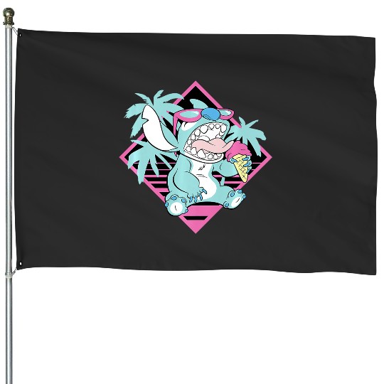 Disney Lilo & Stitch Ice Cream Retro 90s Beach Premium House Flags