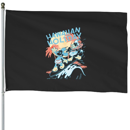 Discover Disney Mickey And Friends Hawaiian Holiday Duo Retro Poster House Flags
