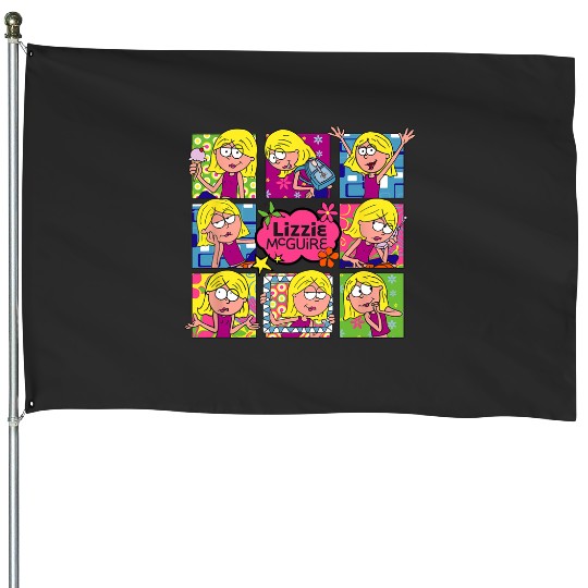Disney Lizzy McGuire Multi Lizzie's Moods Big Chest Panels House Flags