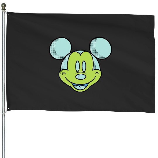 Discover Disney Mickey Mouse Happy Smiling Face Retro Pop Art House Flags