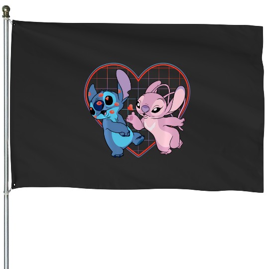 Discover Disney Lilo And Stitch Angel Heart Kisses House Flags