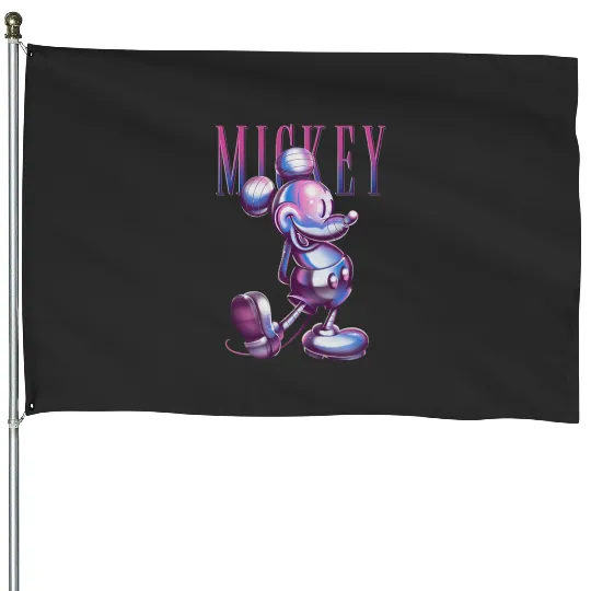 Discover Disney Mickey And Friends Pink Blue Gradient Chrome Portrait House Flags