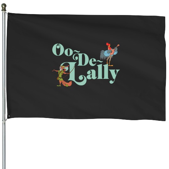 Disney Robin Hood Oo-De-Lally Iconic Quote Chest Text Logo House Flags