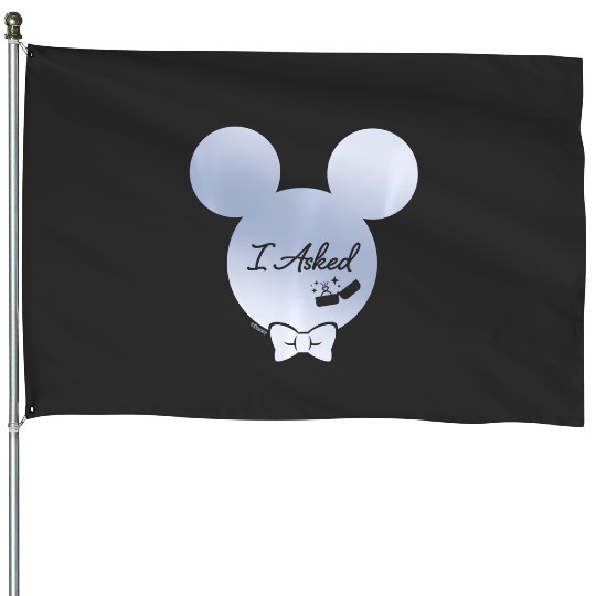 Disney I Asked Proposal Engagement Ring Bow Tie Mickey House Flags