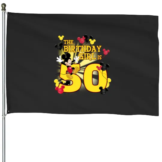 Discover Disney Mickey And Friends Mickey 50Th Birthday Girl House Flags
