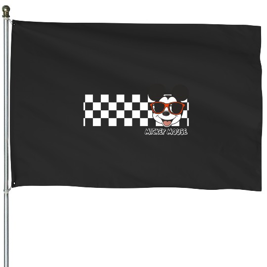 Disney Mickey And Friends Mickey Mouse Checkerboard Stripe House Flags