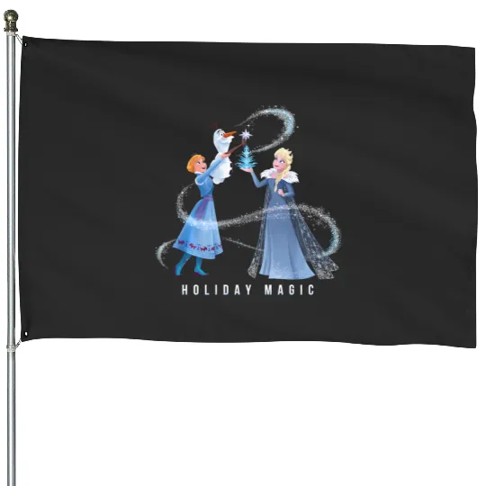 Discover Disney Frozen Elsa Anna Olaf Holiday Magic House Flags